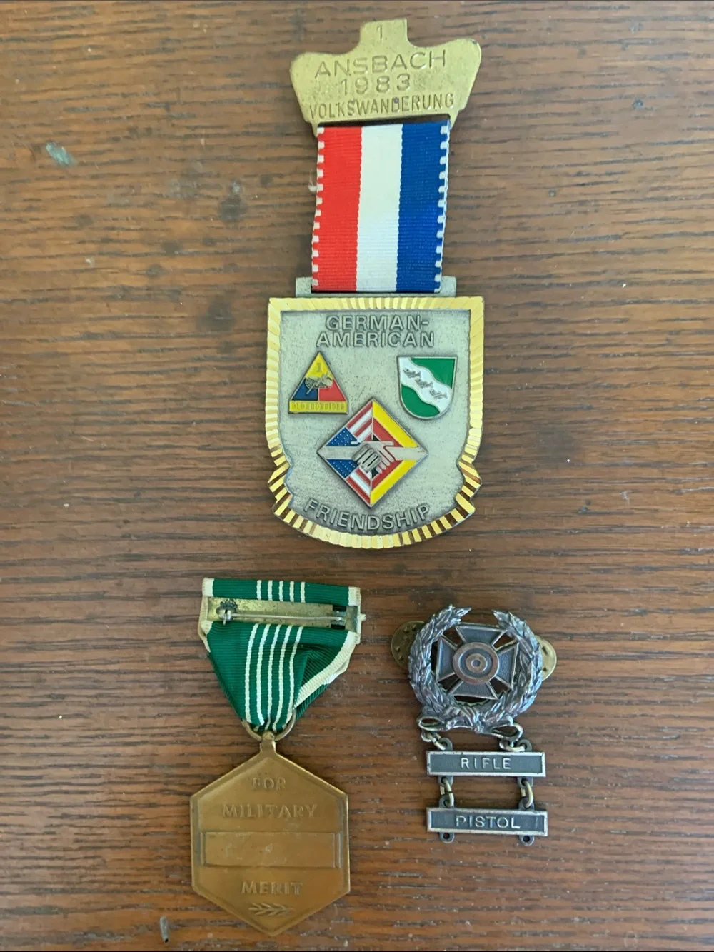 German-American Friendship Medal, Military Merit Medal, and Rifle Pistol Medal